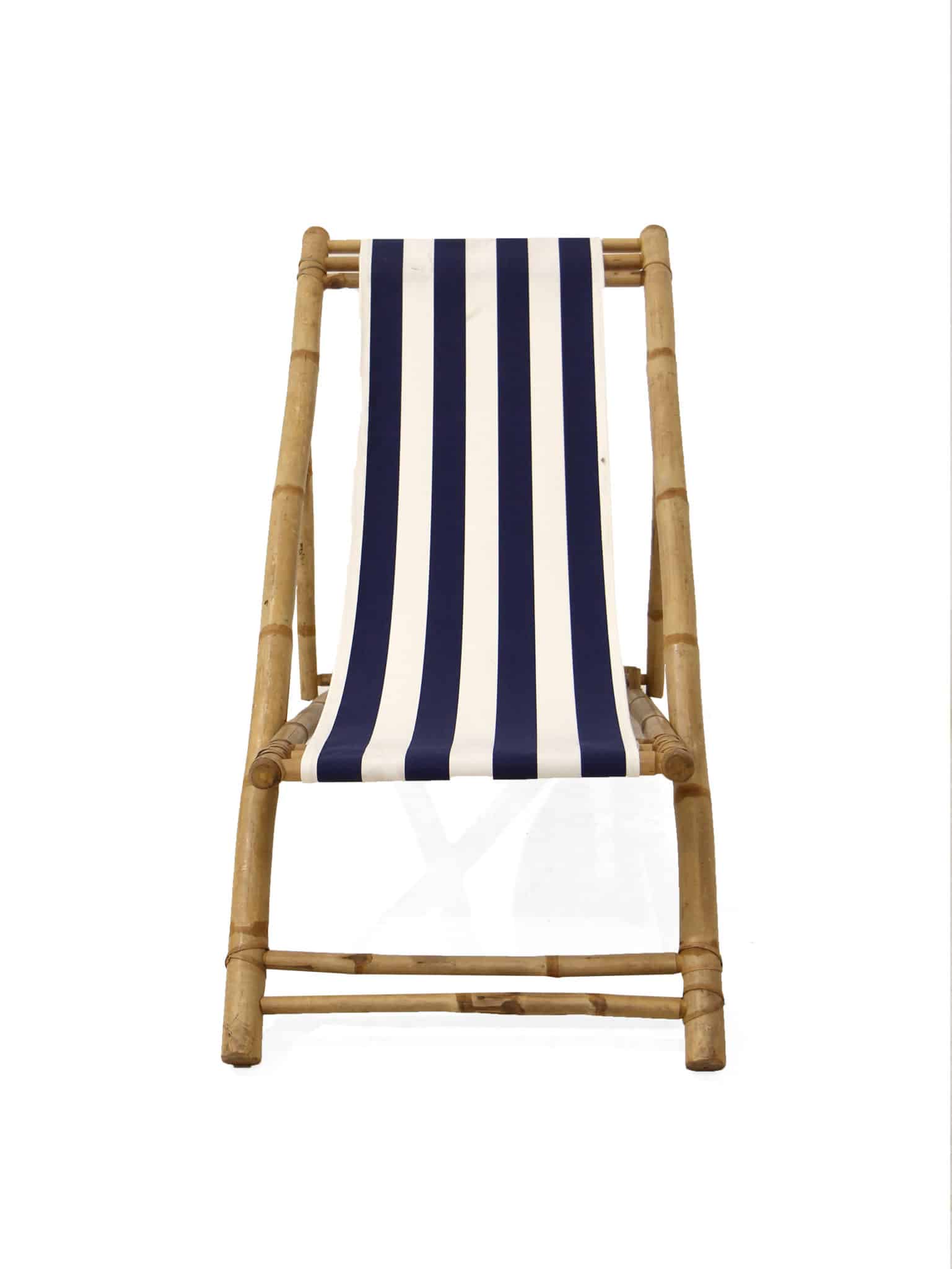 Bamboo Deckchair Navy Stripe Eph Creative Event Prop Hire