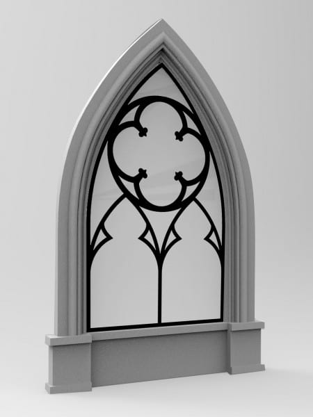 Gothic Stone Arch Silhouette Panel #1