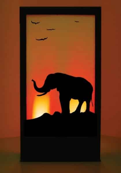 Elephant African Silhouette Panel