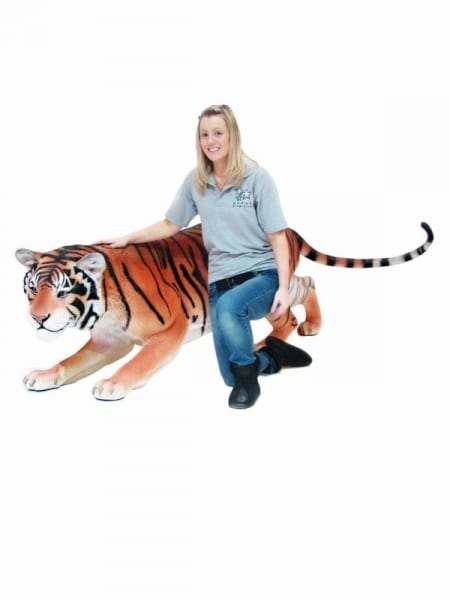 Crouching Bengal Tiger Life Size Statue 
