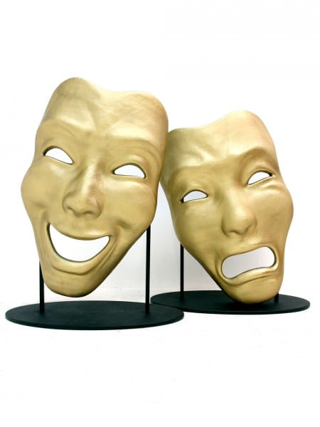 Comedy Tragedy Theater Mask Pin, Drama Mask Pin