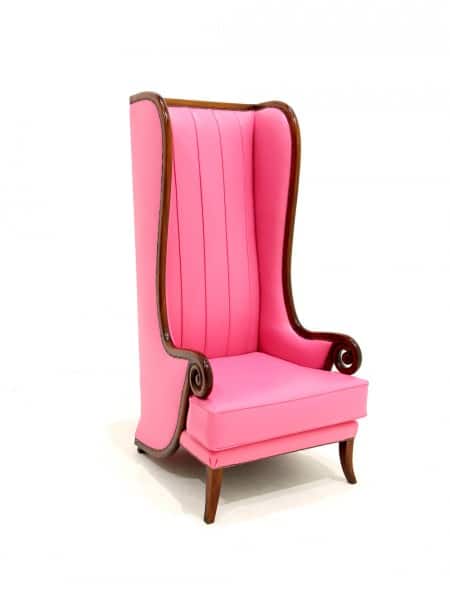 High Back Wing Chair Pink