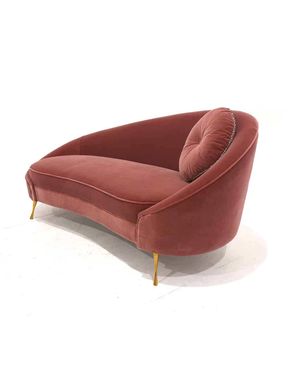 Vintage Pink Velvet Sofa