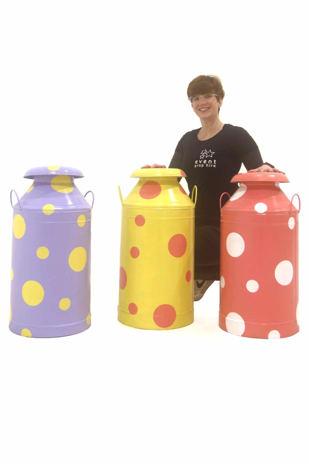 Steel Milk Churn (Yellow & Pink)