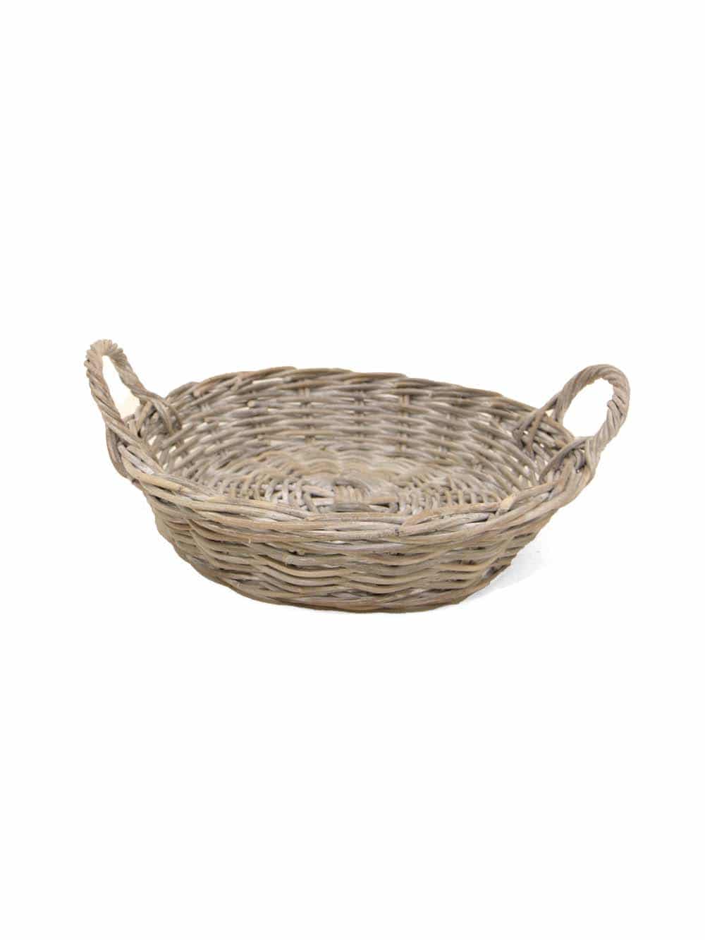 Shallow Oval Wicker Basket - Medium