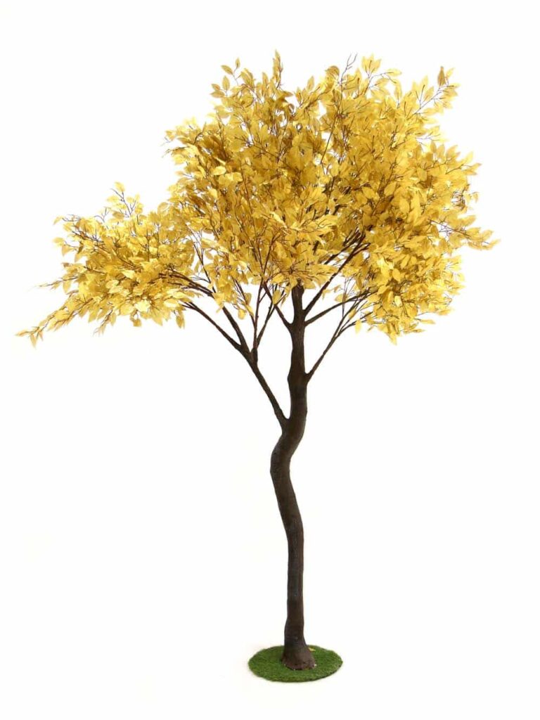 Y-Shaped Tree (2.7m) - Gold Leaf | Event Prop Hire