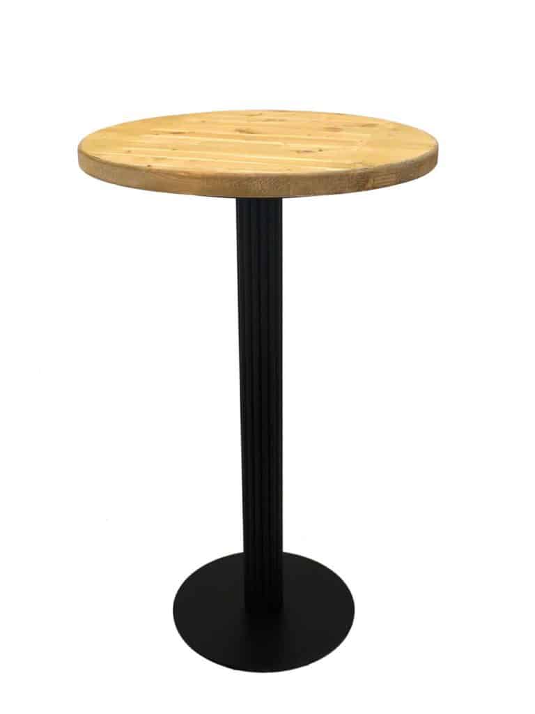 Poseur Table - Rustic Wood Top & Black Fluted Base | EPH Creative ...